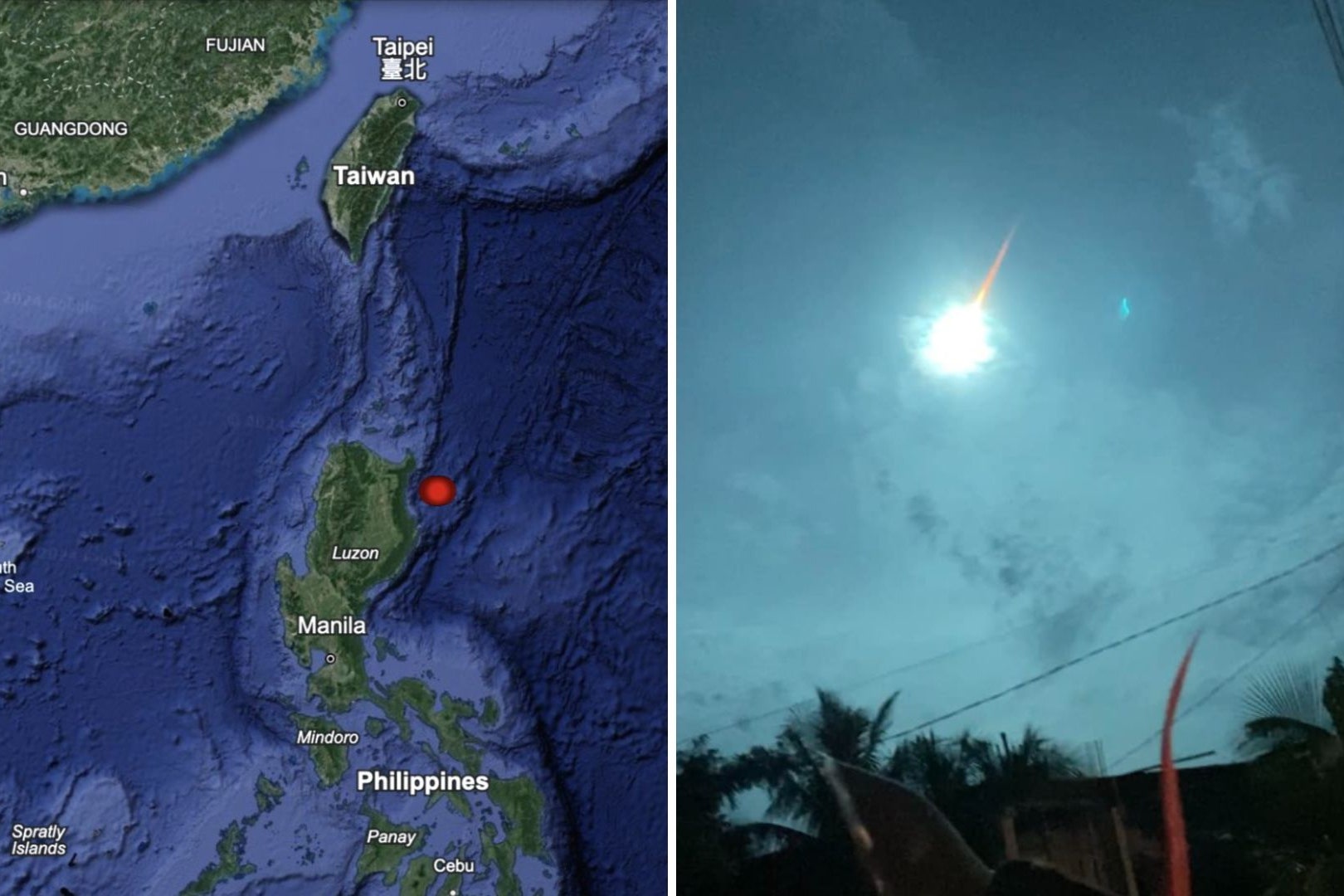 Así iluminó el cielo este meteorito al entrar a la Tierra en Filipinas