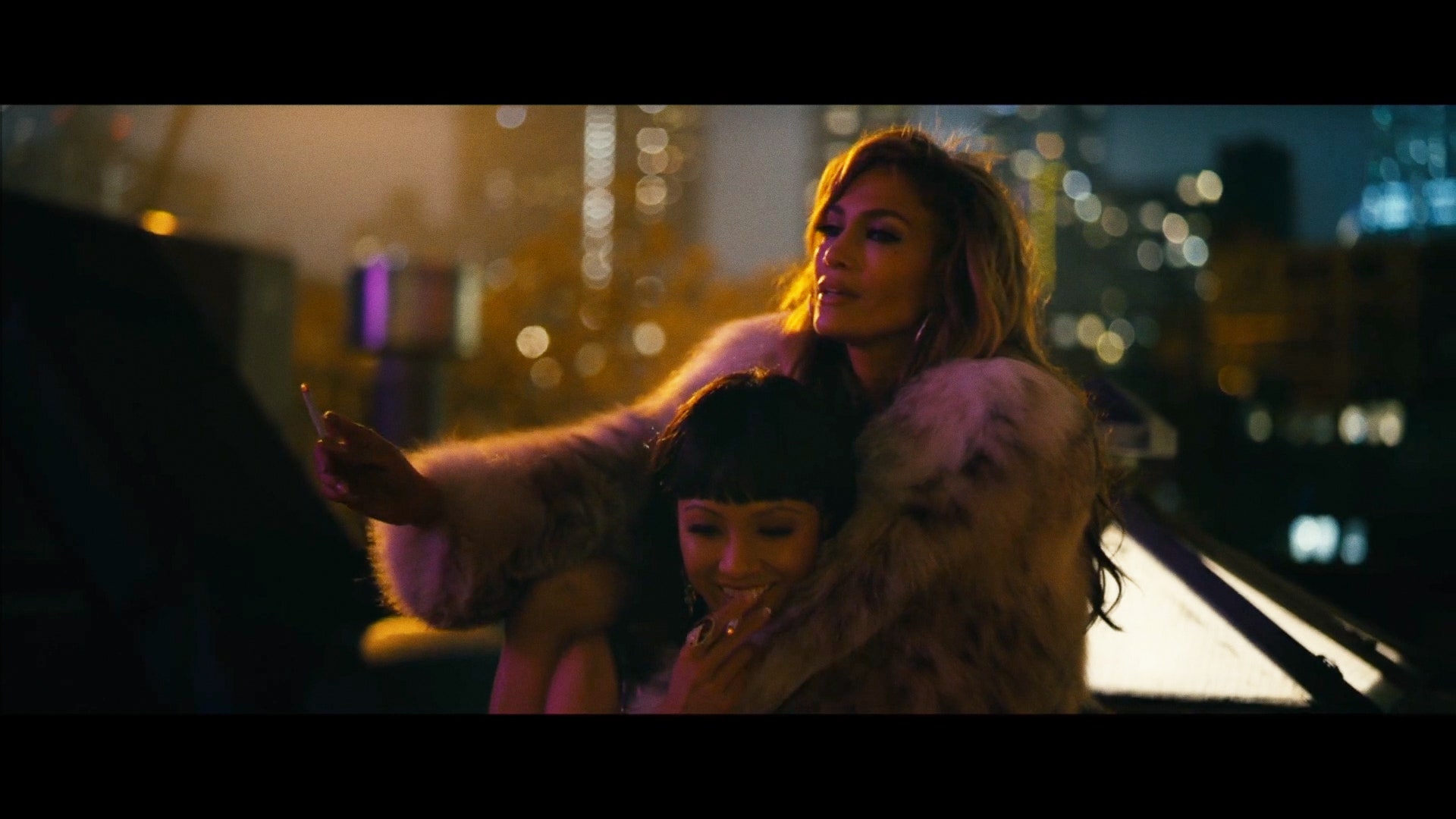 Jennifer Lopez and Constance Wu in Hustlers