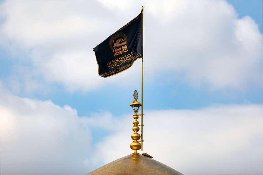 Imam Reza shrine covered in black for martyrdom anniv. of Imam Musa al-Kadhim