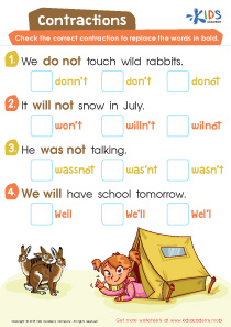 Contractions Worksheet