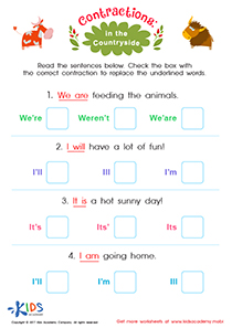 Contractions: In the Countryside Worksheet