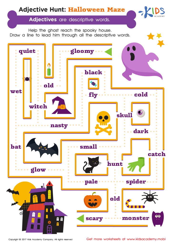 Adjectives Maze Worksheet