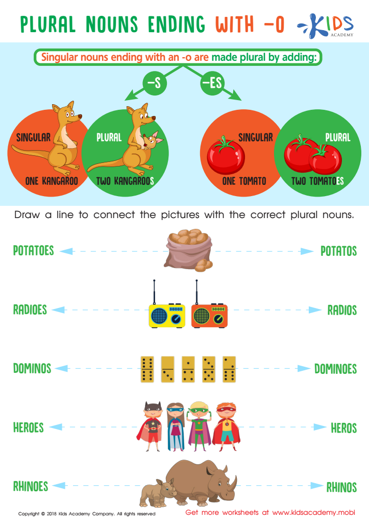 Plural Nouns Ending with -o Worksheet