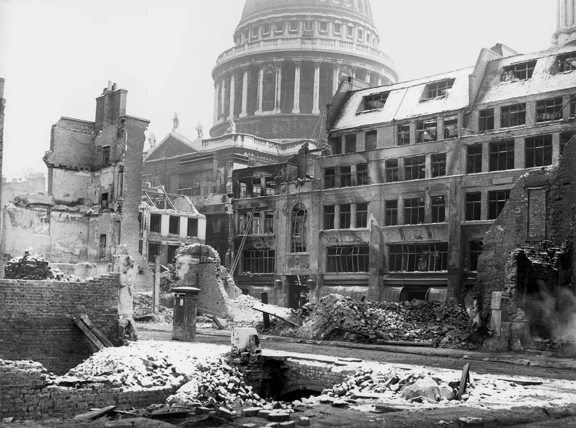 City bomb damage, south side of Paternoster Square