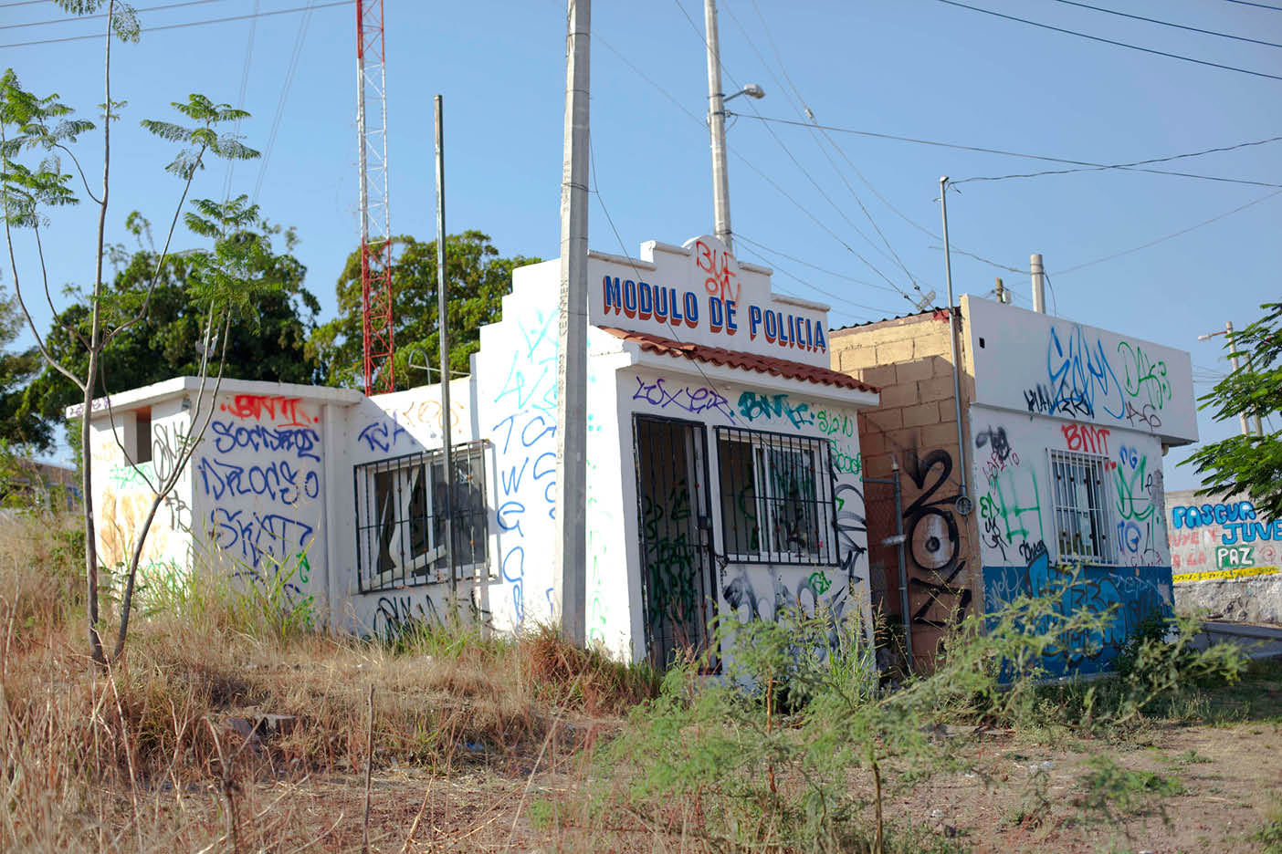 A police substation in Santa Fe. “You dont know who is connected with whom or where the threats are coming from” an...