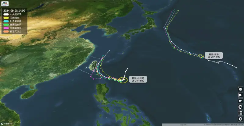 ▲山陀兒颱風持續朝台灣逼近，各國氣象機構關注其未來動態。（圖／國家災害防救科技中心）