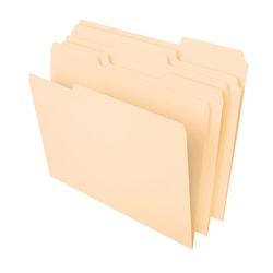 Office Depot® Brand Heavyweight Manila File Folders, 1/3 Cut, Letter Size (8-1/2" x 11"), Manila, Box Of 50 Folders