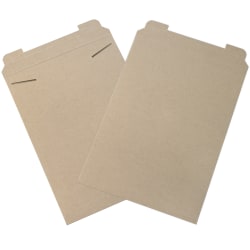 Partners Brand Kraft Stayflats® Flat Mailers, 13" x 18", Kraft Brown, Pack of 100