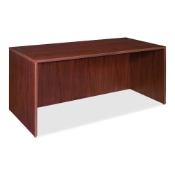 Lorell® Essentials 66"W Rectangular Shell Computer Desk, Mahogany