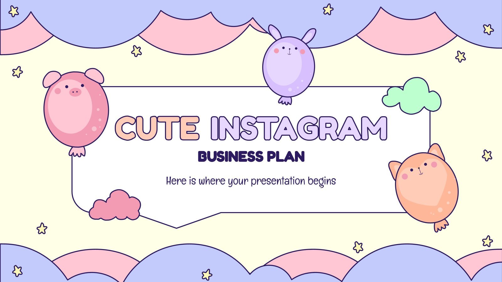 Cute Instagram Business Plan presentation template 