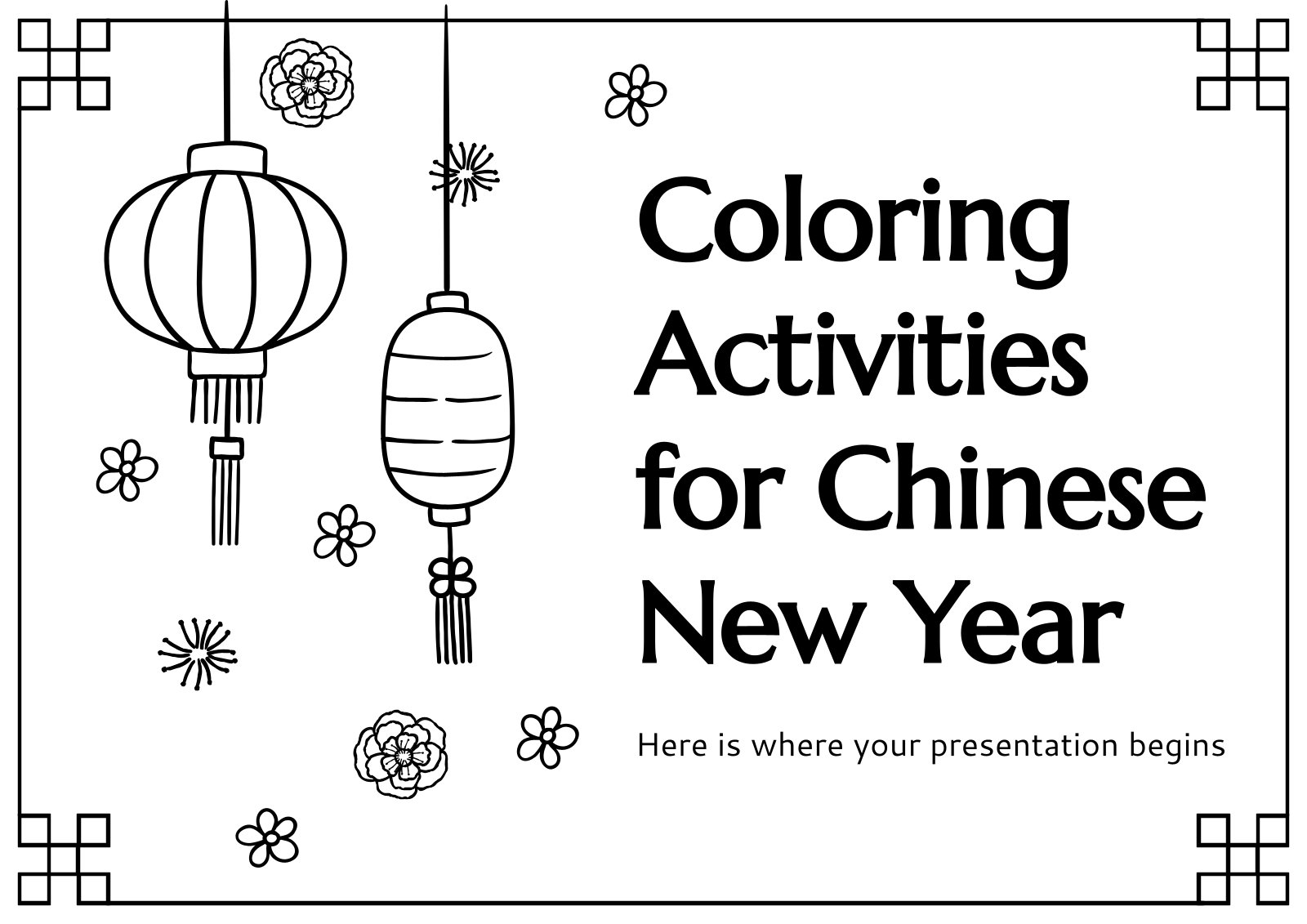 Coloring Activities for Chinese New Year presentation template 