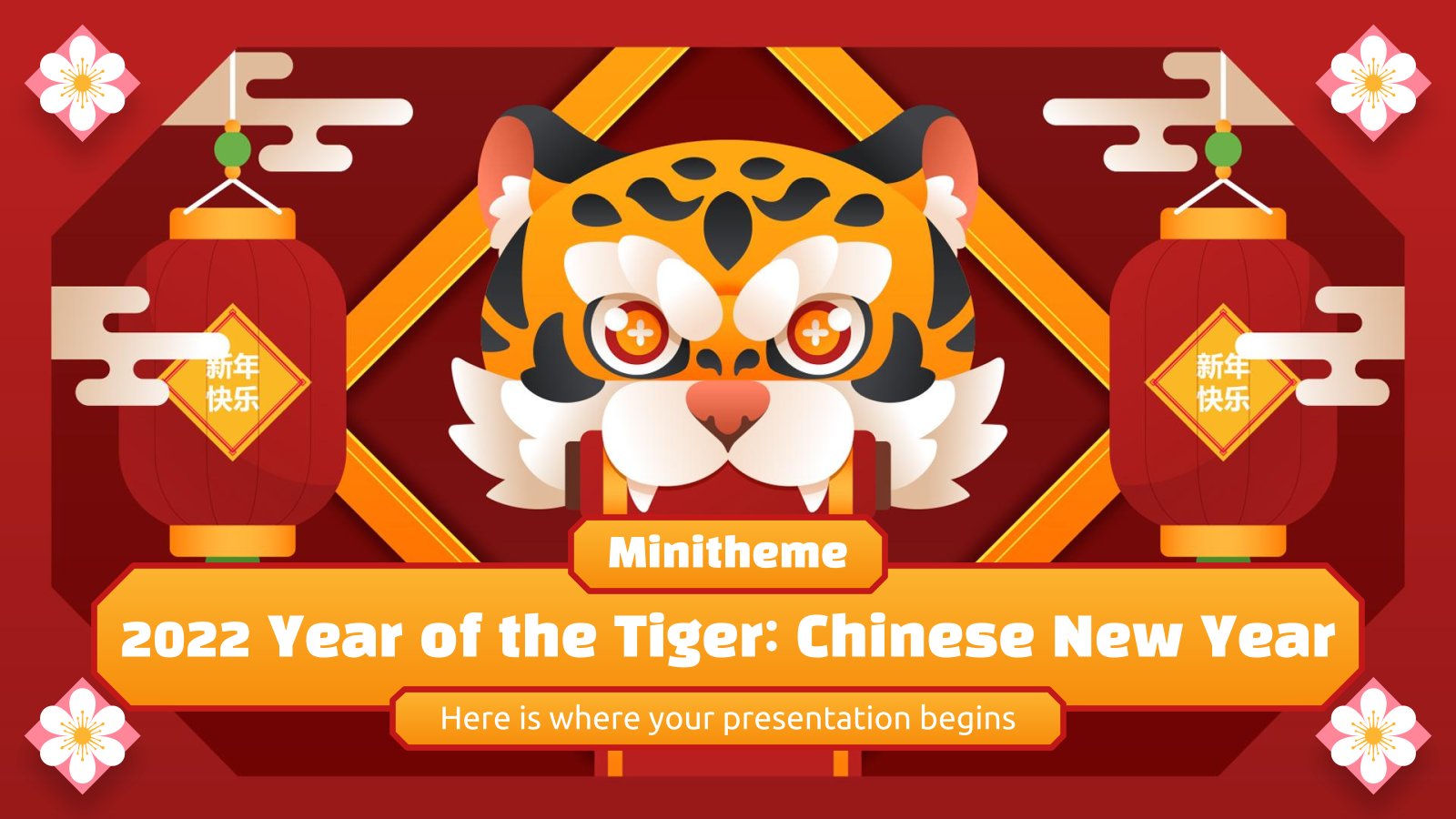 2022 - Year of the Tiger: Chinese New Year Minitheme presentation template 