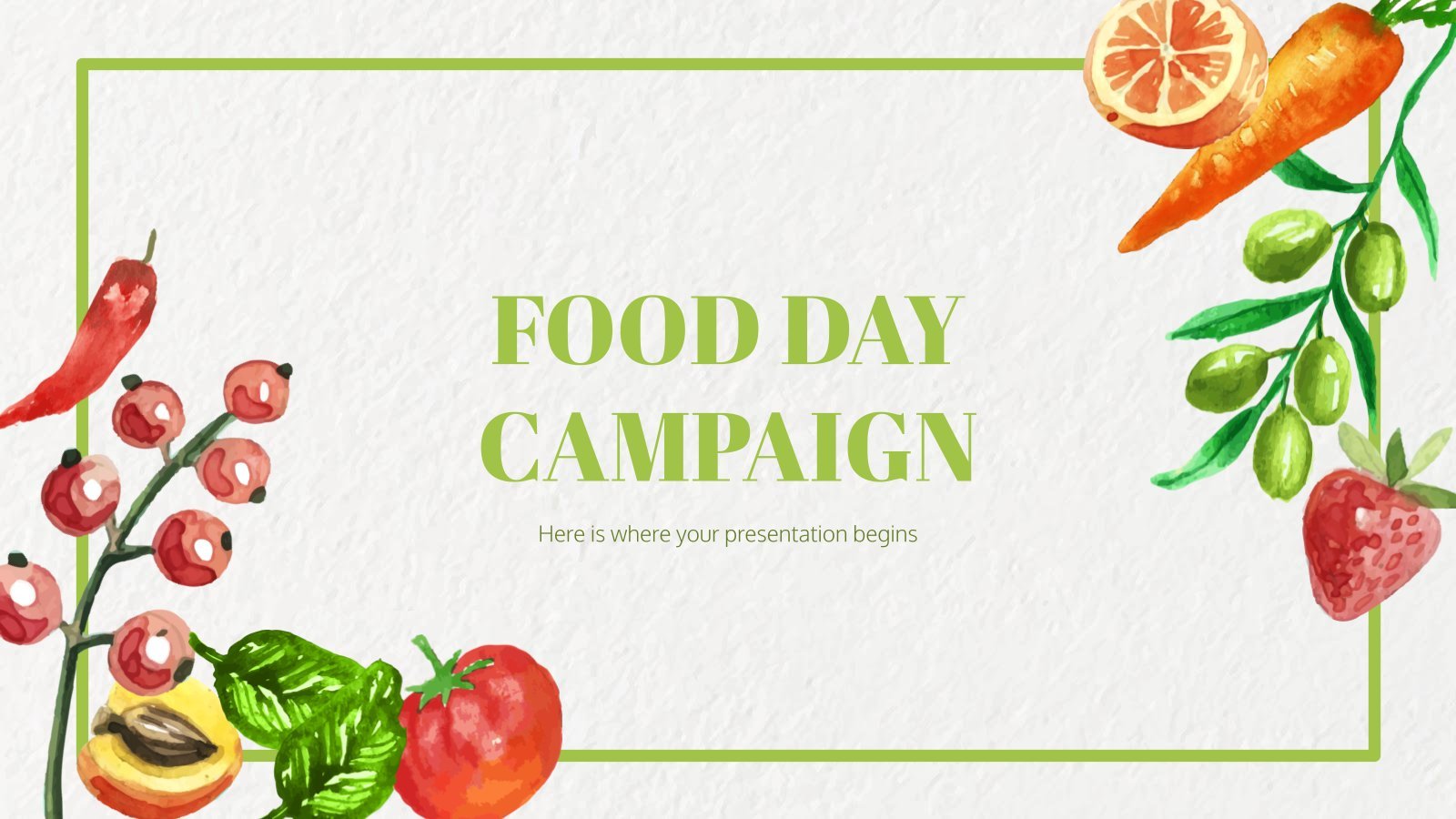 Food Day Campaign presentation template 