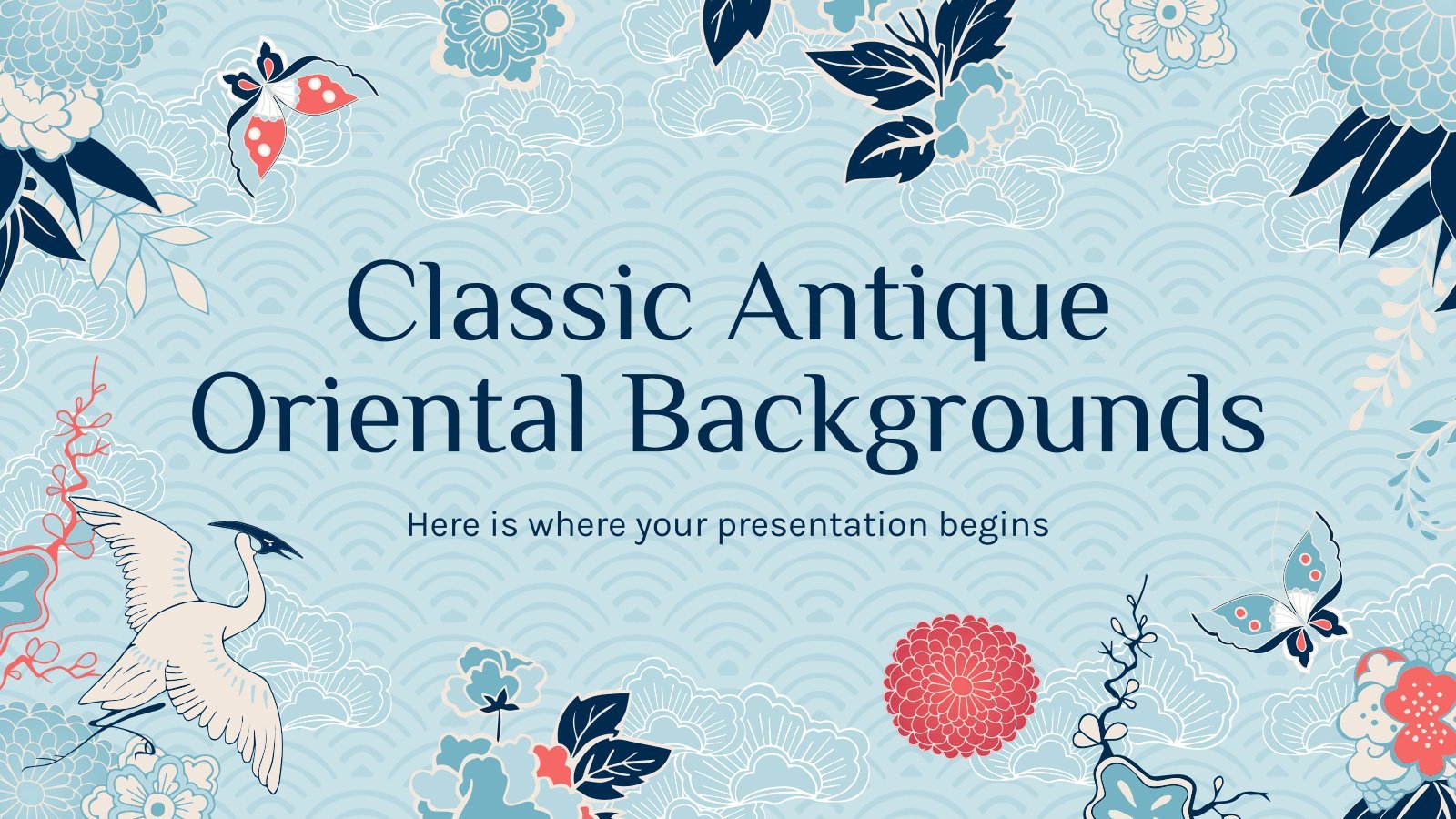 Classic Antique Oriental Backgrounds presentation template 