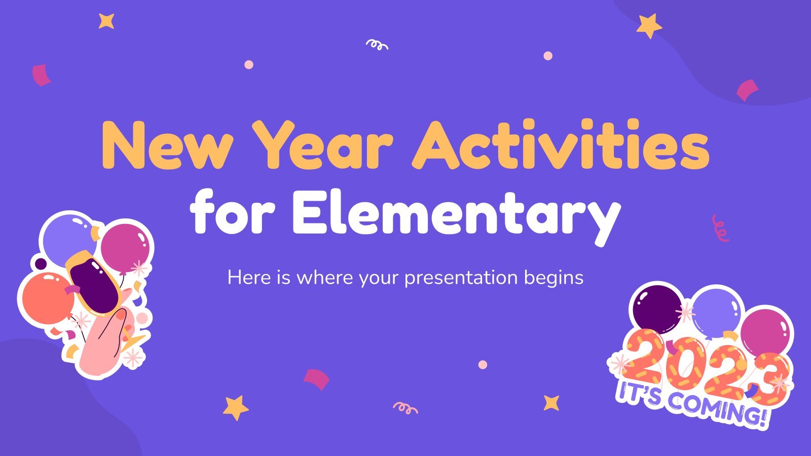 New Year Activities for Elementary presentation template 