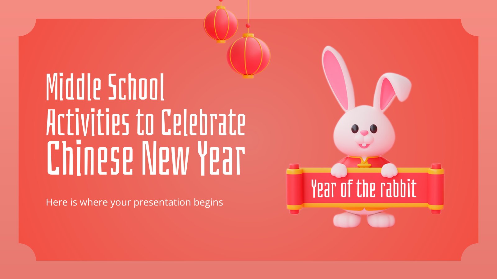 Middle School Activities to Celebrate Chinese New Year presentation template 