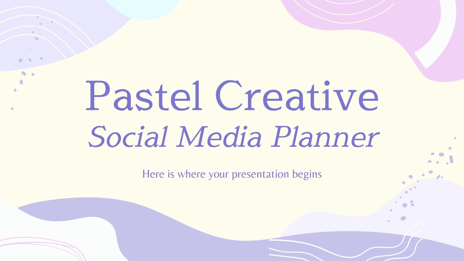 Pastel Creative Social Media Planner presentation template 