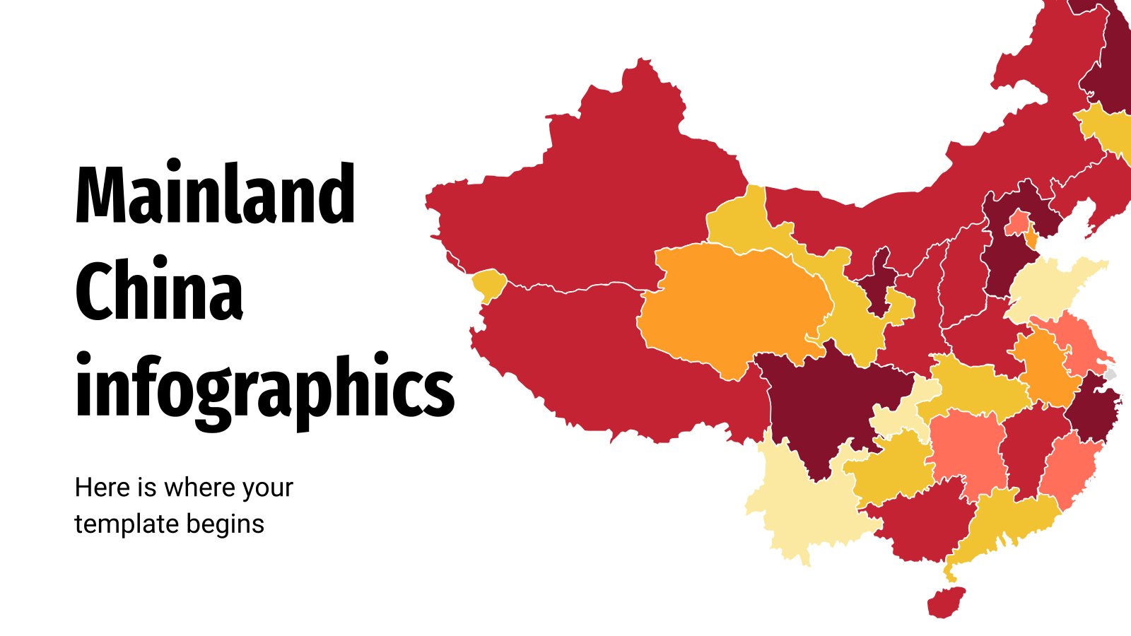 Map of Mainland China Infographics presentation template 