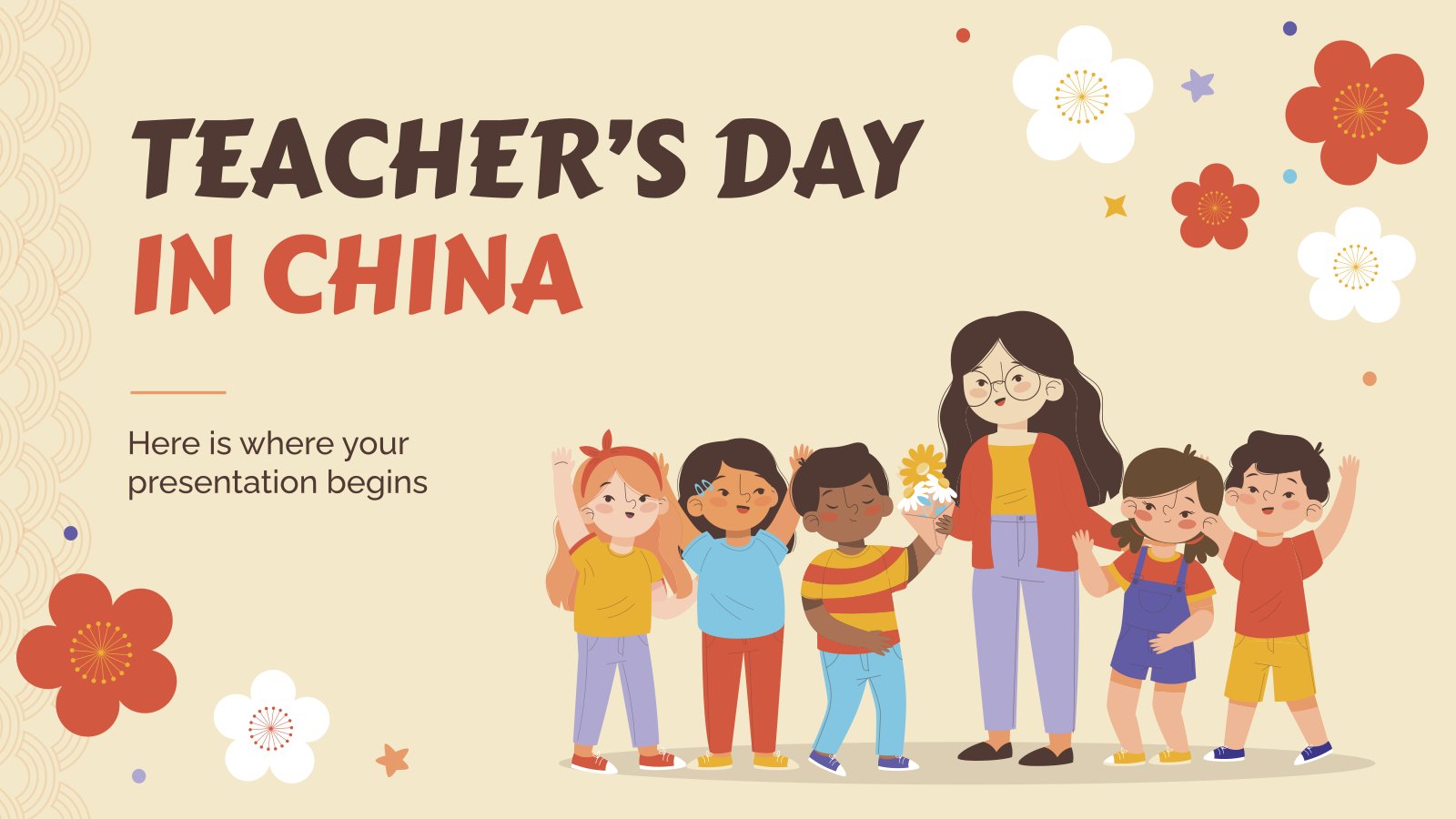 Teachers' Day in China presentation template 