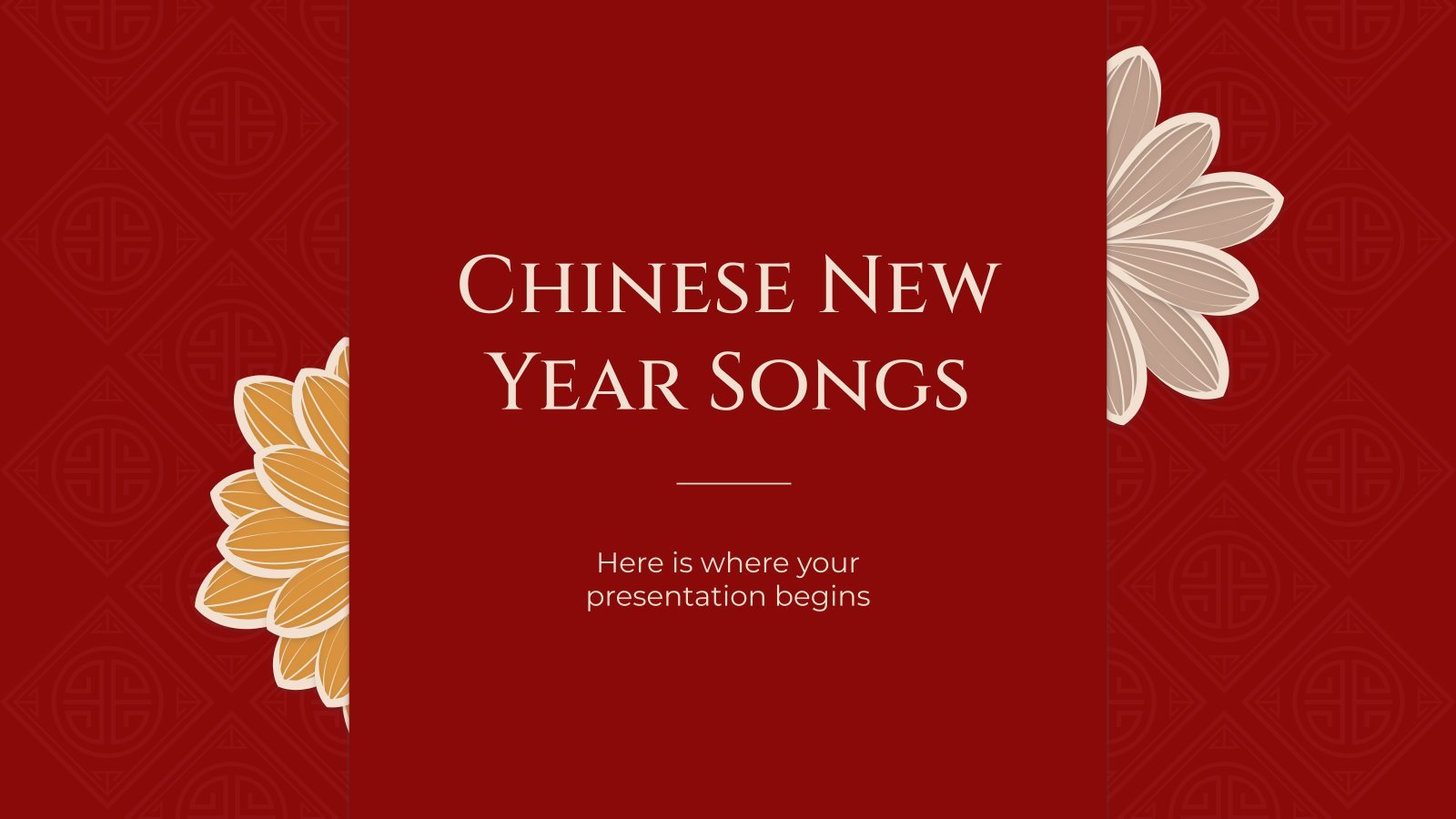 Chinese New Year Songs presentation template 