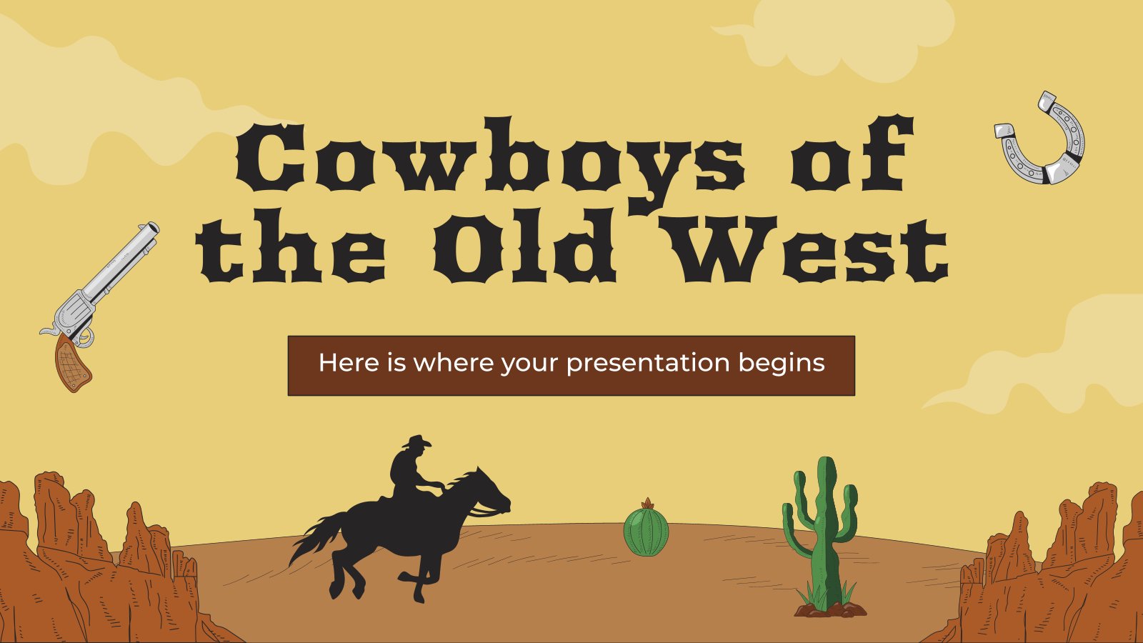 Cowboys of the Old West presentation template 