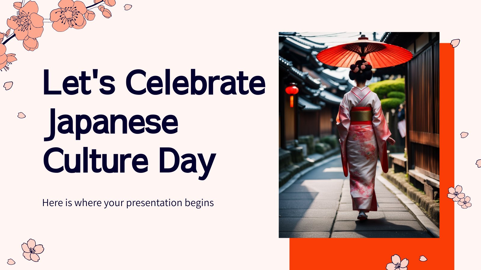 Let's Celebrate Japanese Culture Day presentation template 