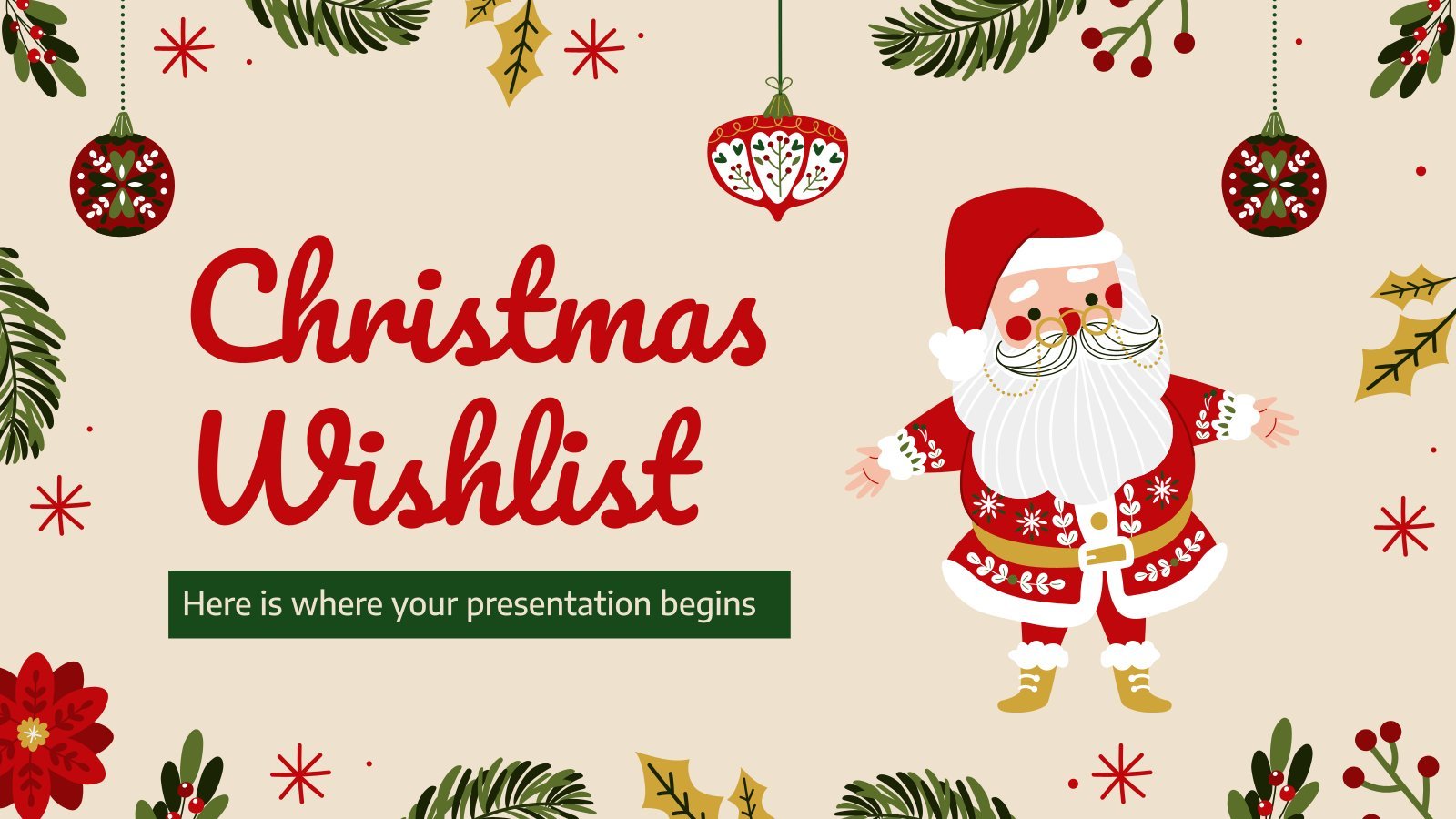 Christmas Wishlist presentation template 