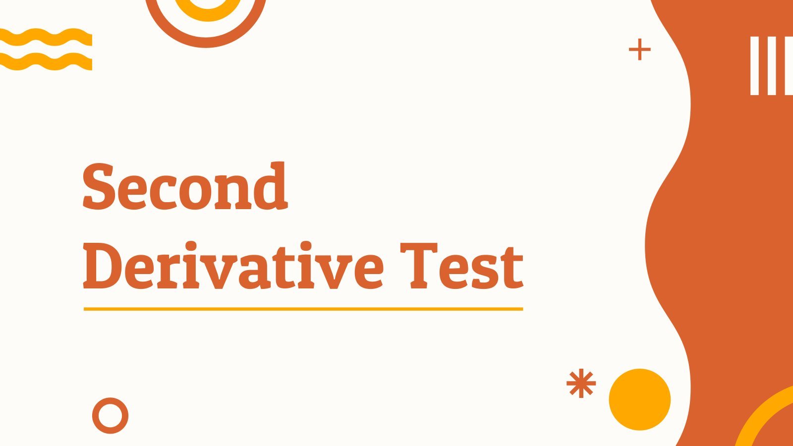 Second Derivative Test presentation template 