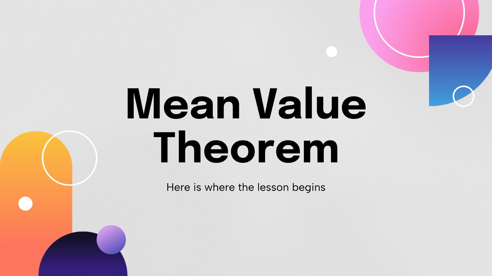 Mean Value Theorem presentation template 