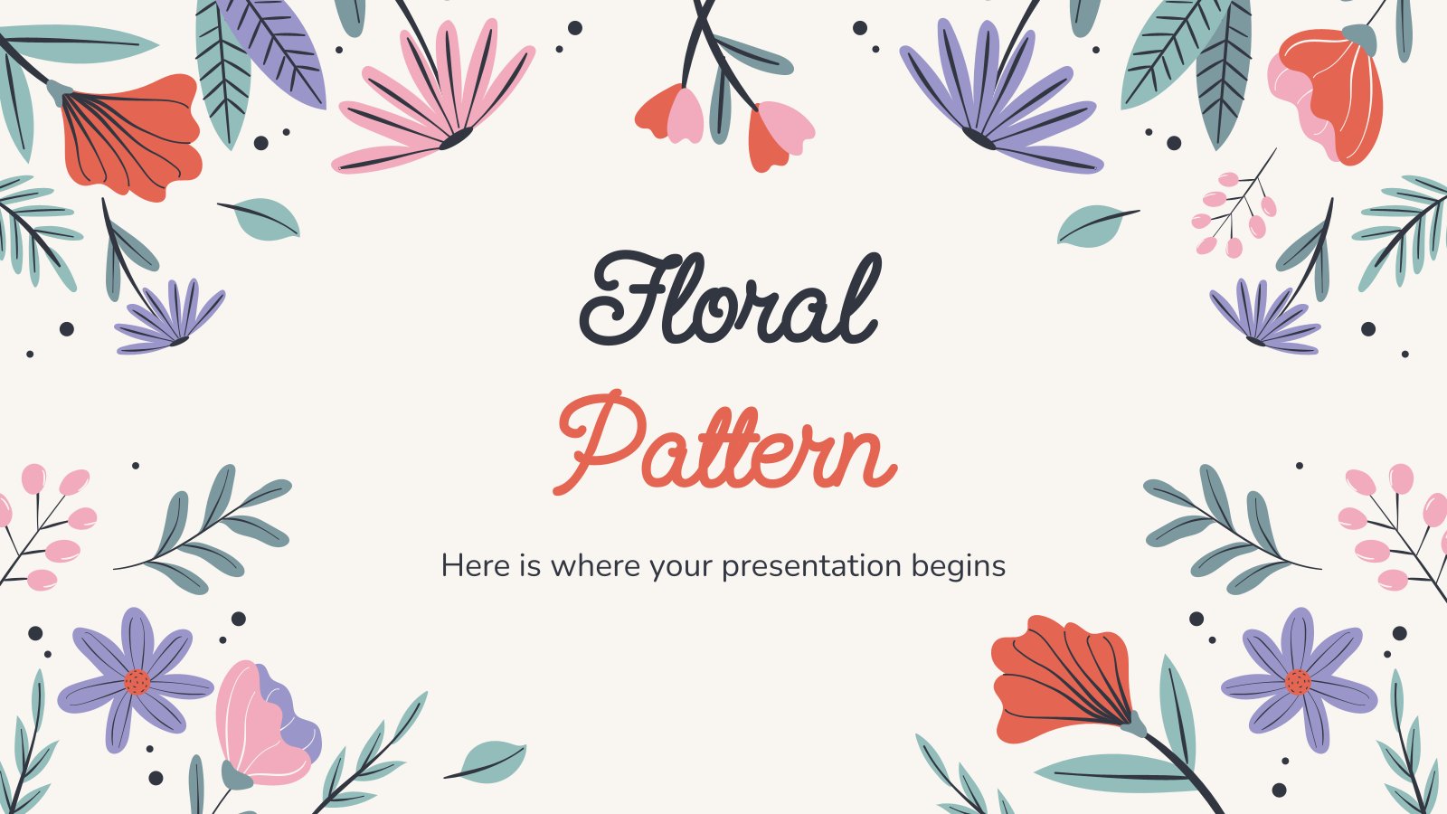 Floral Pattern presentation template 