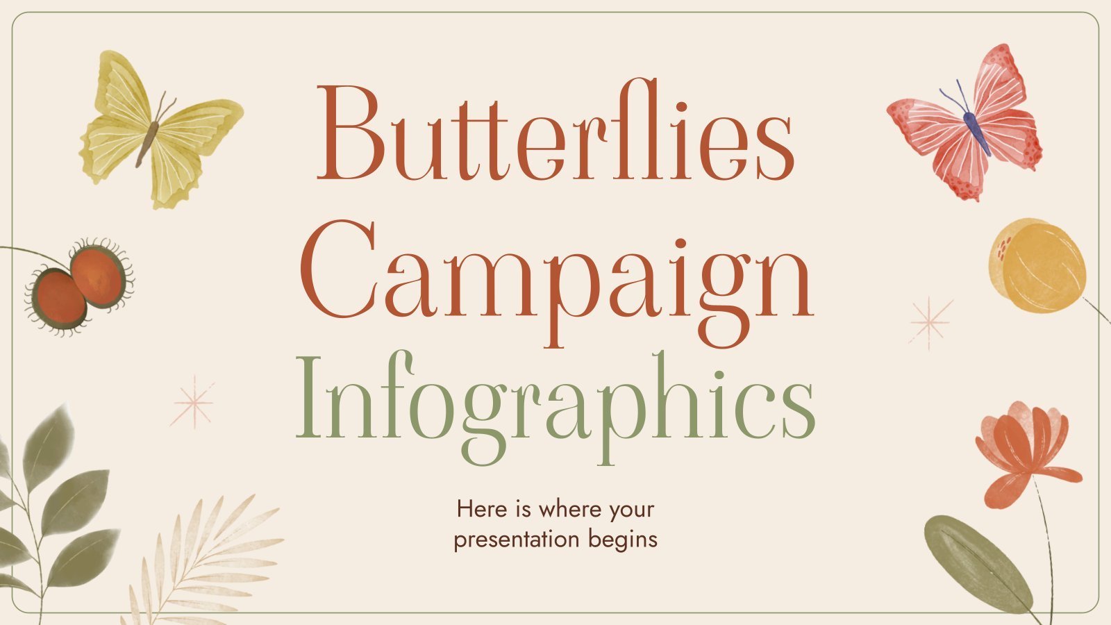 Butterflies Campaign Infographics presentation template 