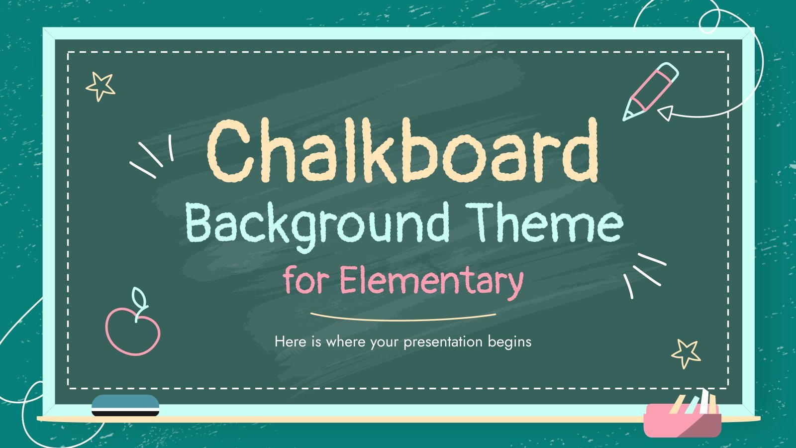 Chalkboard Background Theme for Elementary presentation template 