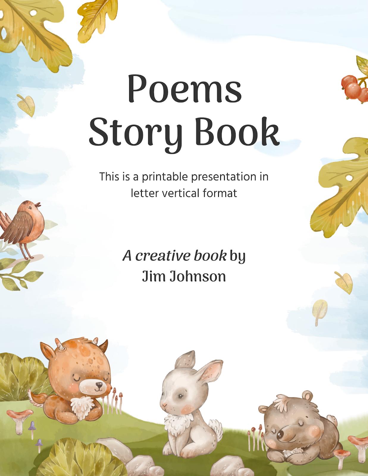 Poems Story Book presentation template 