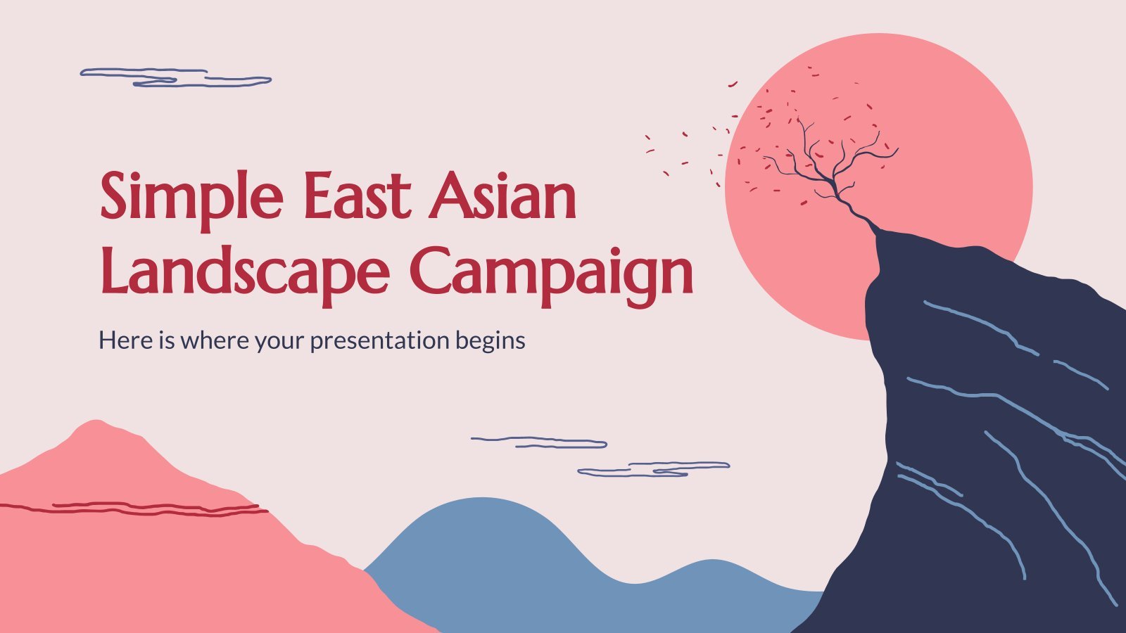 Simple East Asian Landscape Campaign presentation template 