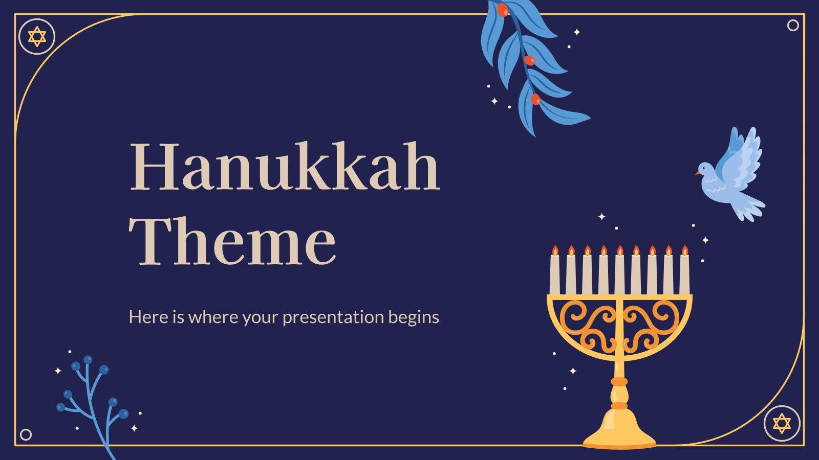 Hanukkah Theme presentation template 