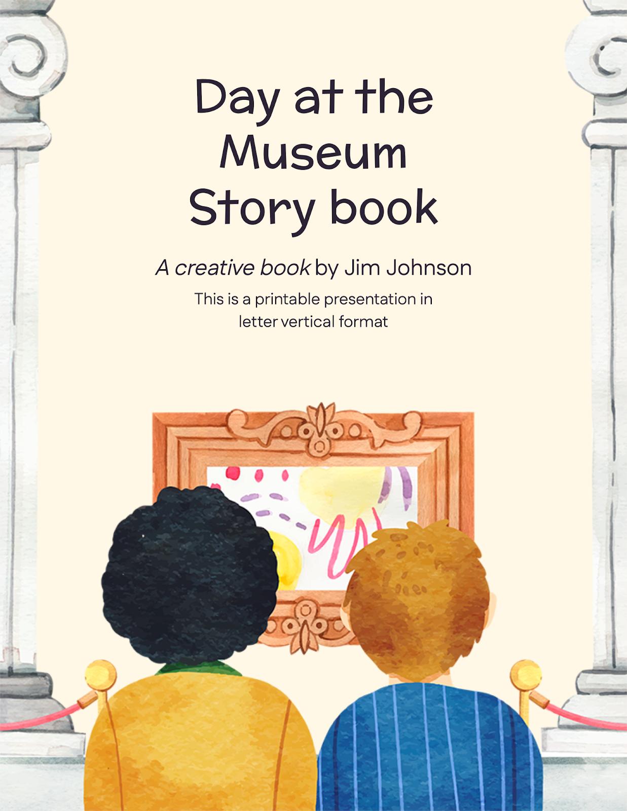 Day at the Museum Story Book presentation template 