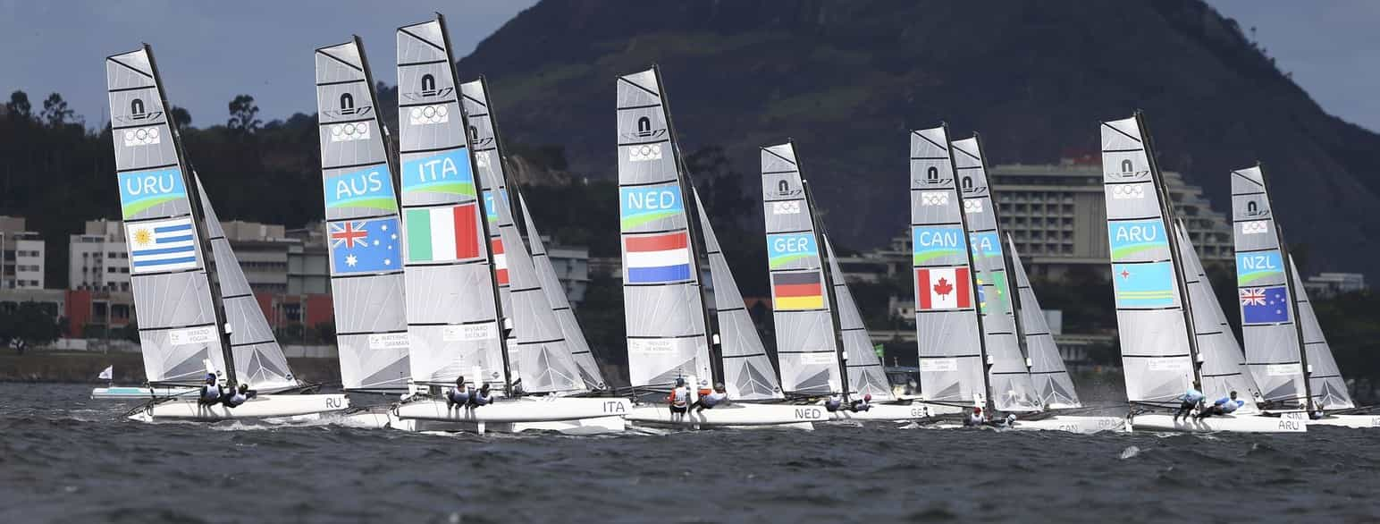 Startfeltet i Nacra 17-klassen under OL i Rio de Janeiro i 2016