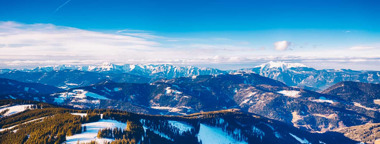 Oversikt over regionene Schneeberg og Rax i Niederösterreich