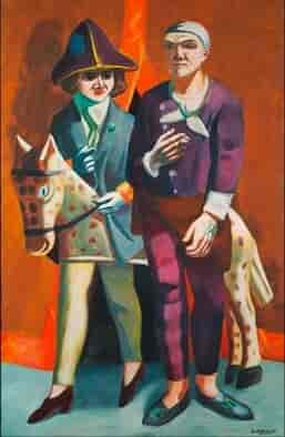 Dobbeltportrett av Max Beckmann og Quappi, karneval