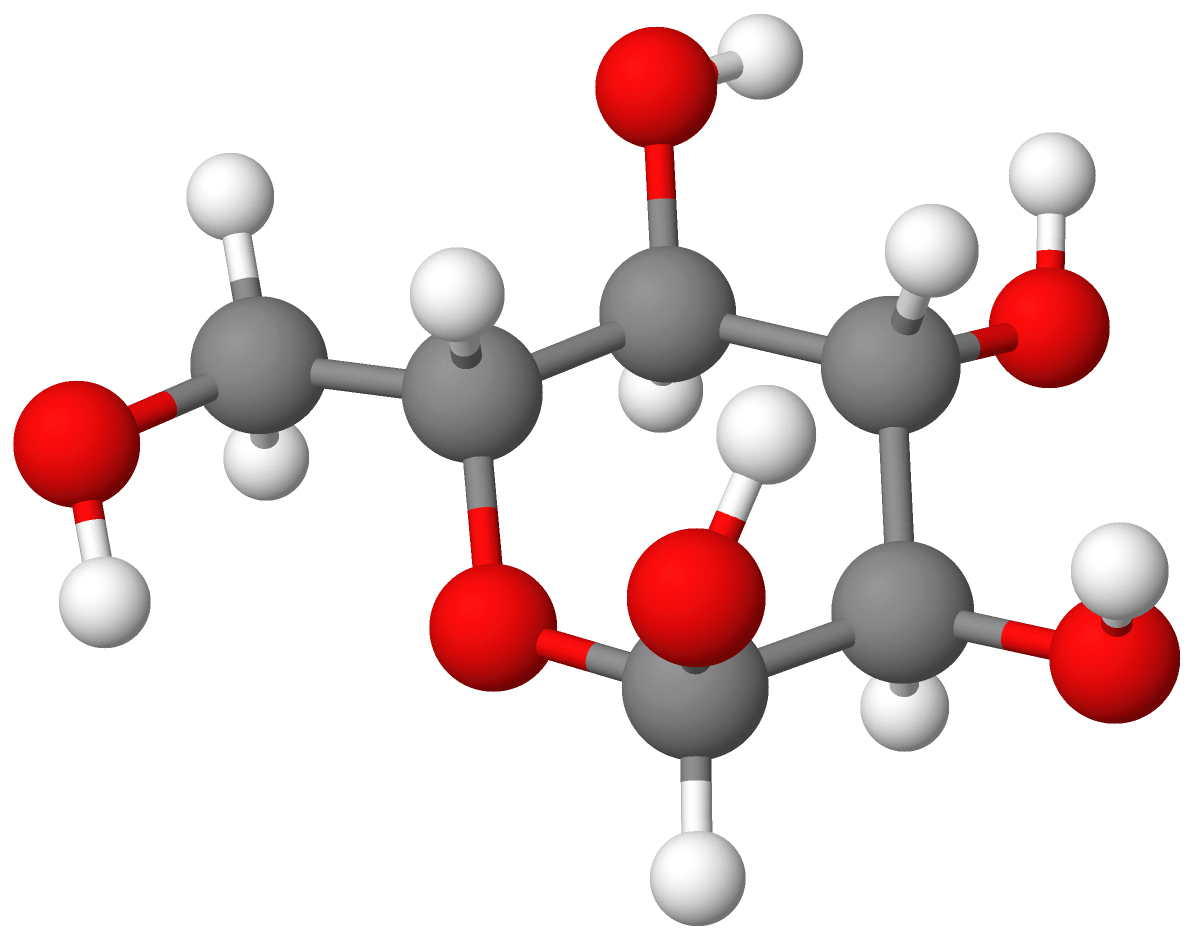 Molekylmodell av glukose