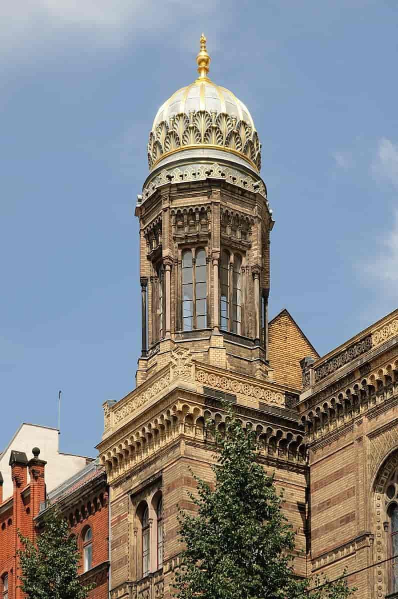 Neue synagoge (Den nye synagoge) i Berlin, fra sent på 1800-tallet.