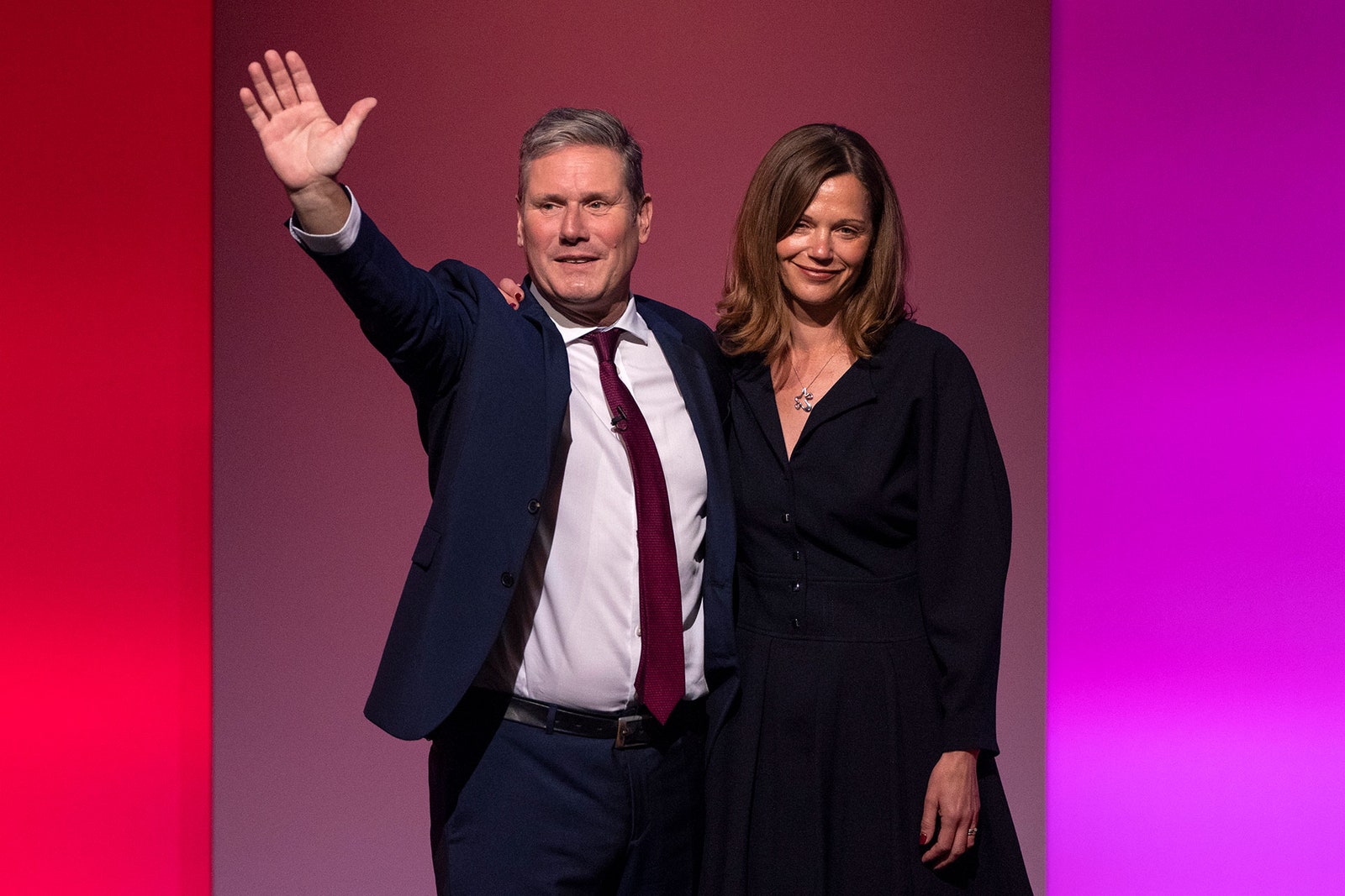 Sir Keir Starmer and Victoria following his keynote speech to Labour Conference in Brighton