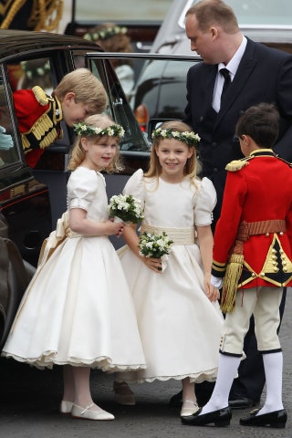 Arriving at Westminster Abbey with Tom Pettifer Lady Margarita ArmstrongJones and  William LowtherPinkerton during the...