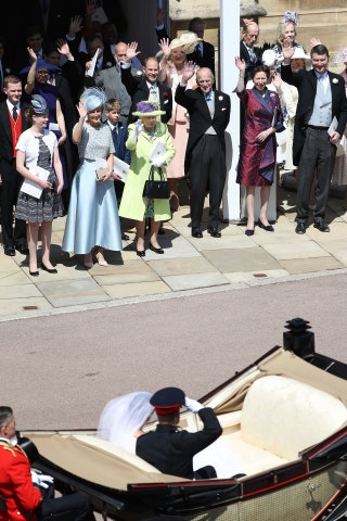 Attending the wedding of the Duke and Duchess of Sussex with the Royal Family at St George's Chapel 2018