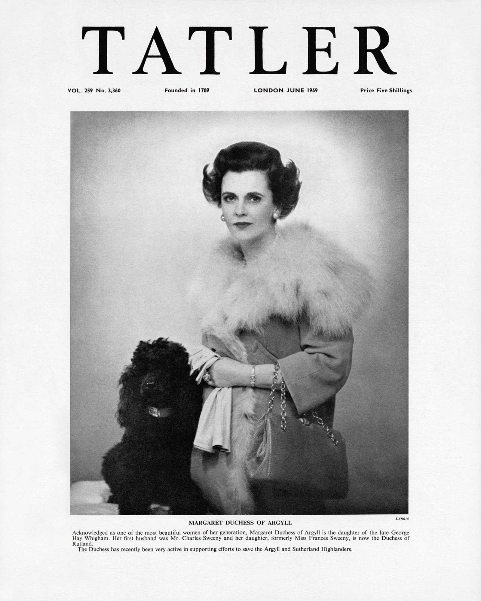 Margaret the Duchess of Argyll on the June 1969 cover of Tatler