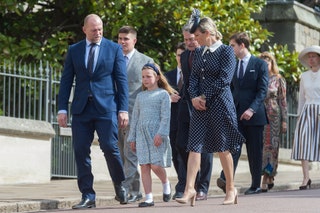 The Tindalls with their eldest daughter at Easter Sunday Church service in Windsor April 2022