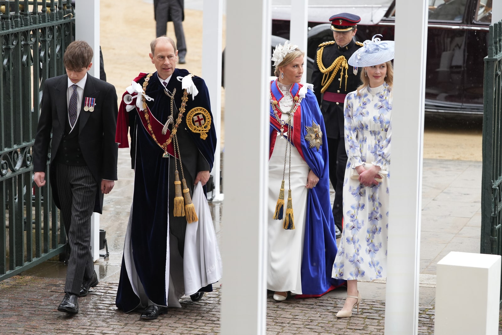 The Earl of Wessex arrives at the coronation with Prince Edward the Duchess of Edinburgh and Lady Louise Windsor