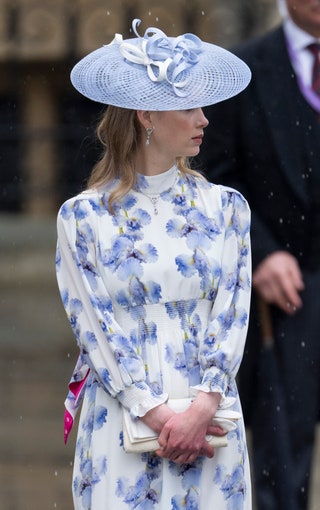 Lady Louise Windsor arrives at Westminster Abbey for the Coronation of King Charles III and Queen Camilla