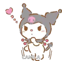 a cartoon drawing of a cat with the name camila written on it