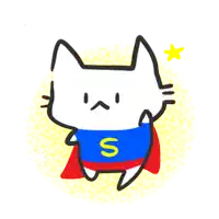 a drawing of a cat wearing a superhero cape